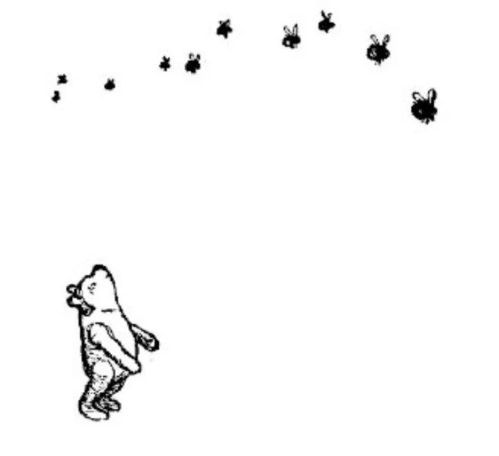 E. H. Shepard illustration of Christopher Robin with Winnie-the-Pooh and Owl from Chapter I